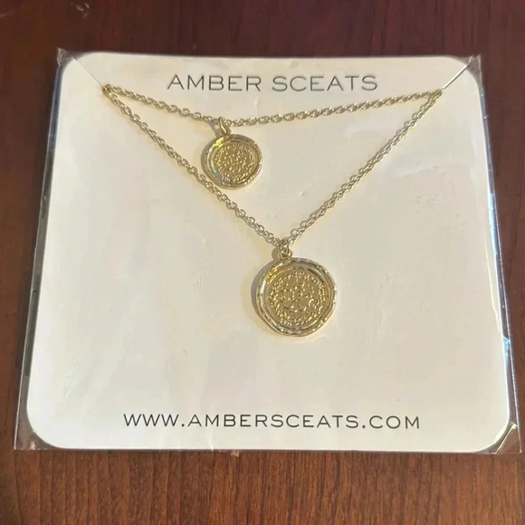 AMBER SCEATS Jewelry - NWT -  AMBER SCEATS - Double Coin Gold Necklace